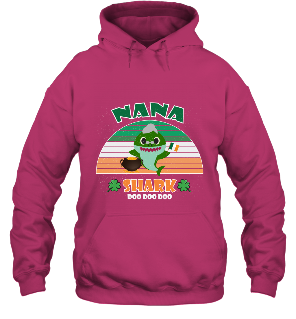 Irish Nana Shark Saint Patricks Day Family Shirt Hoodie Heliconia