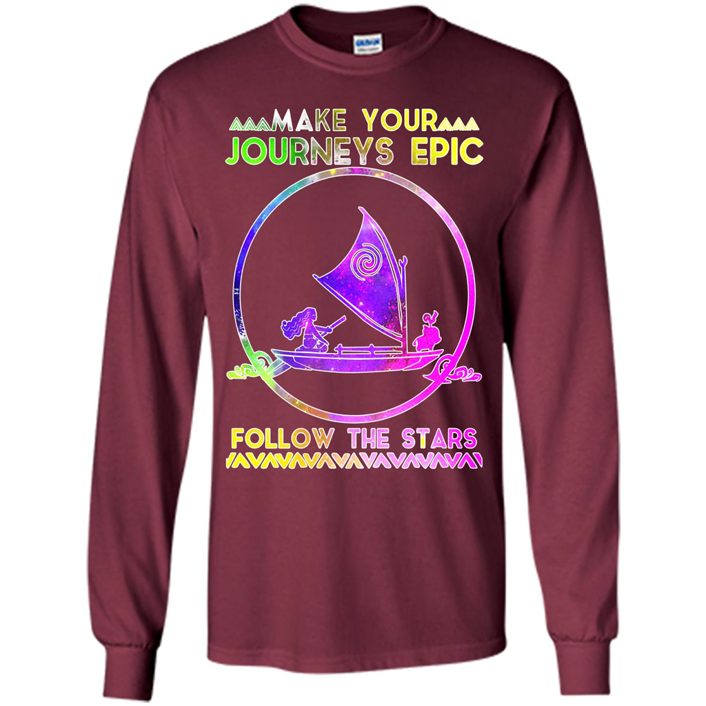 Movie T-shirt Make Your Journeys Epic Follow The Stars Maroon