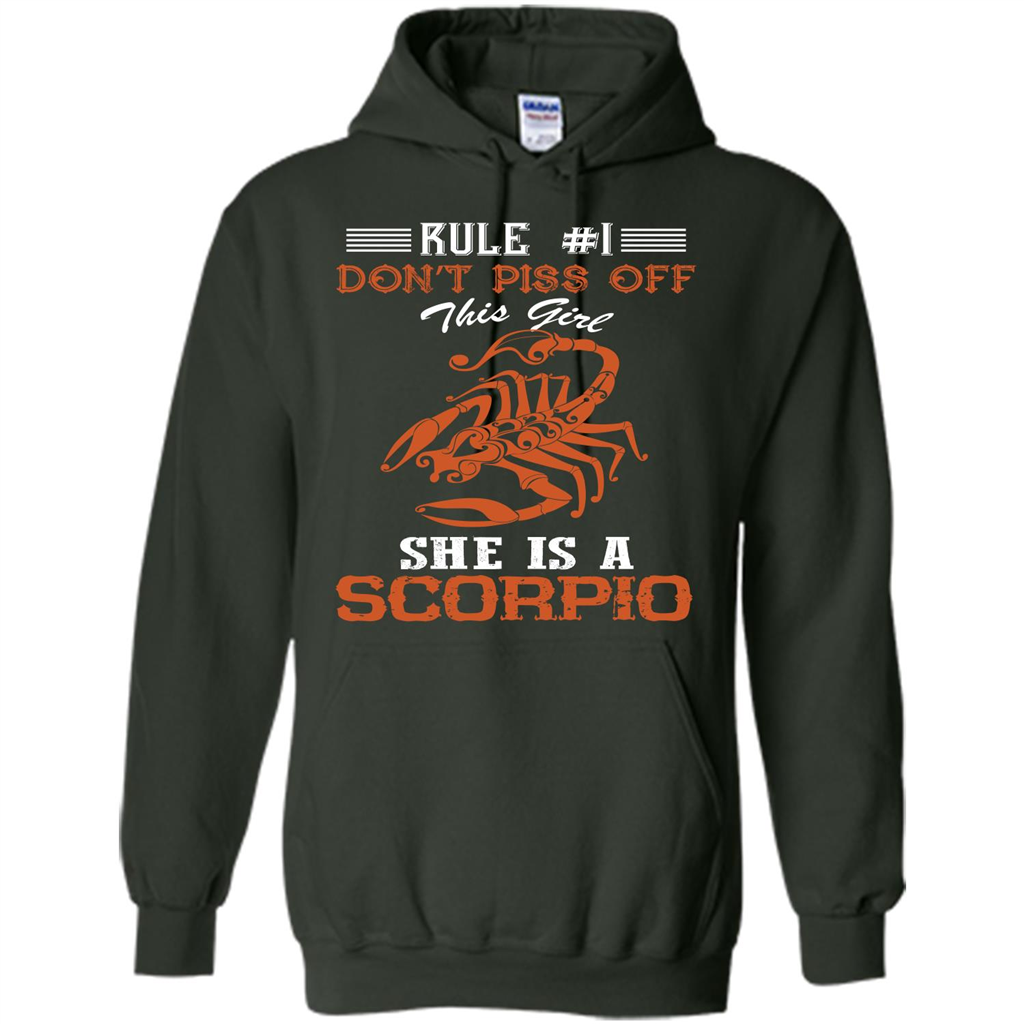 Scorpio T-shirt Rule Dont Piss Off This Girl T-shirt Forest Green