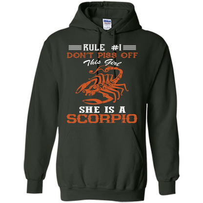 Scorpio T-shirt Rule Dont Piss Off This Girl T-shirt Forest Green