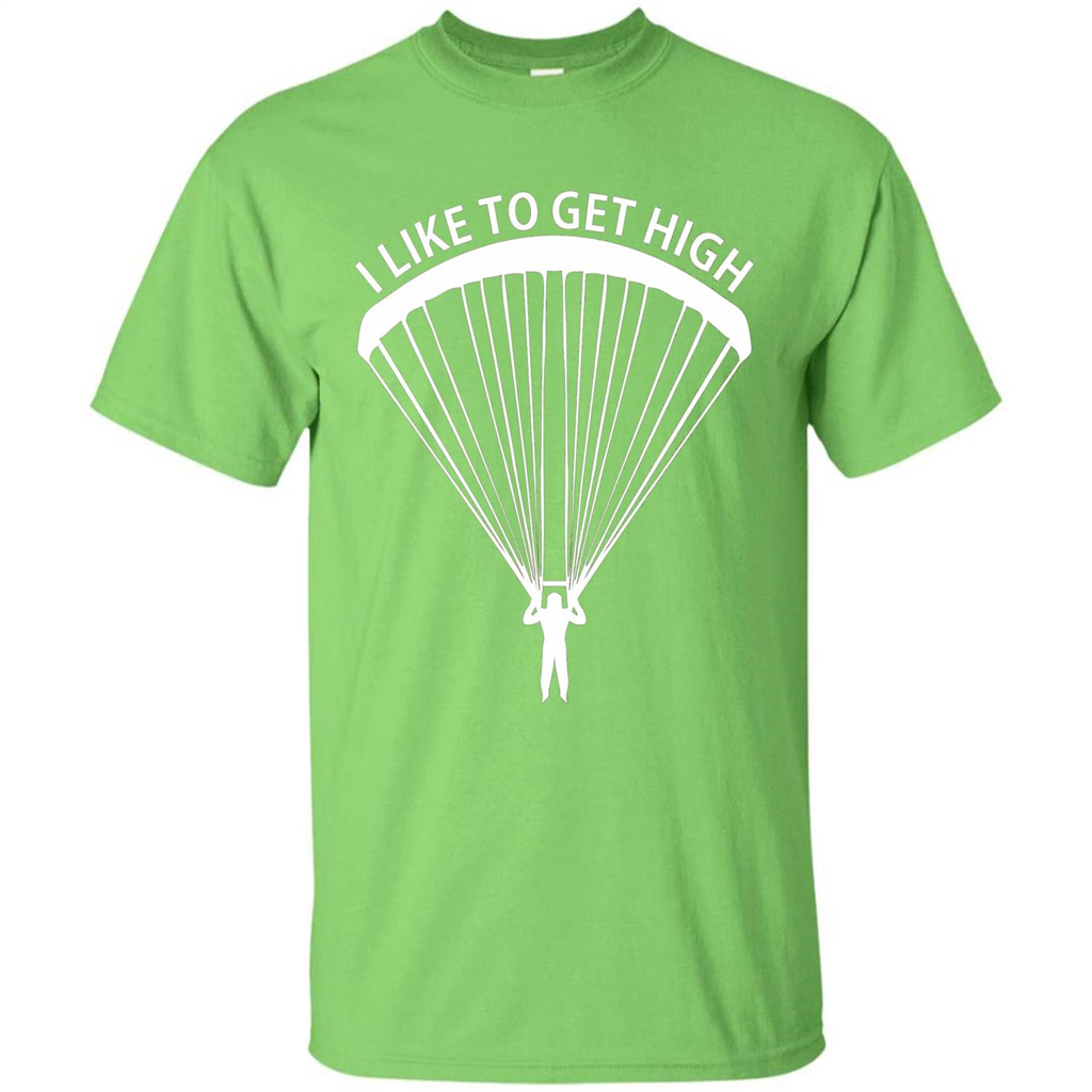 I Like To Get High Skydiving T-Shirt Lime