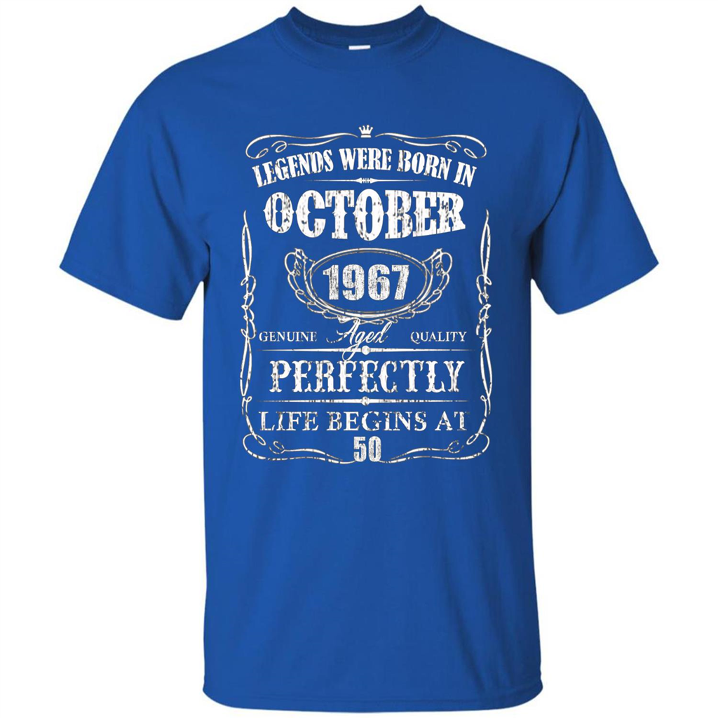 Legends Were Born In October 1967 T-shirt Royal