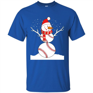 Cute Baseball Snowman Christmas T-Shirt