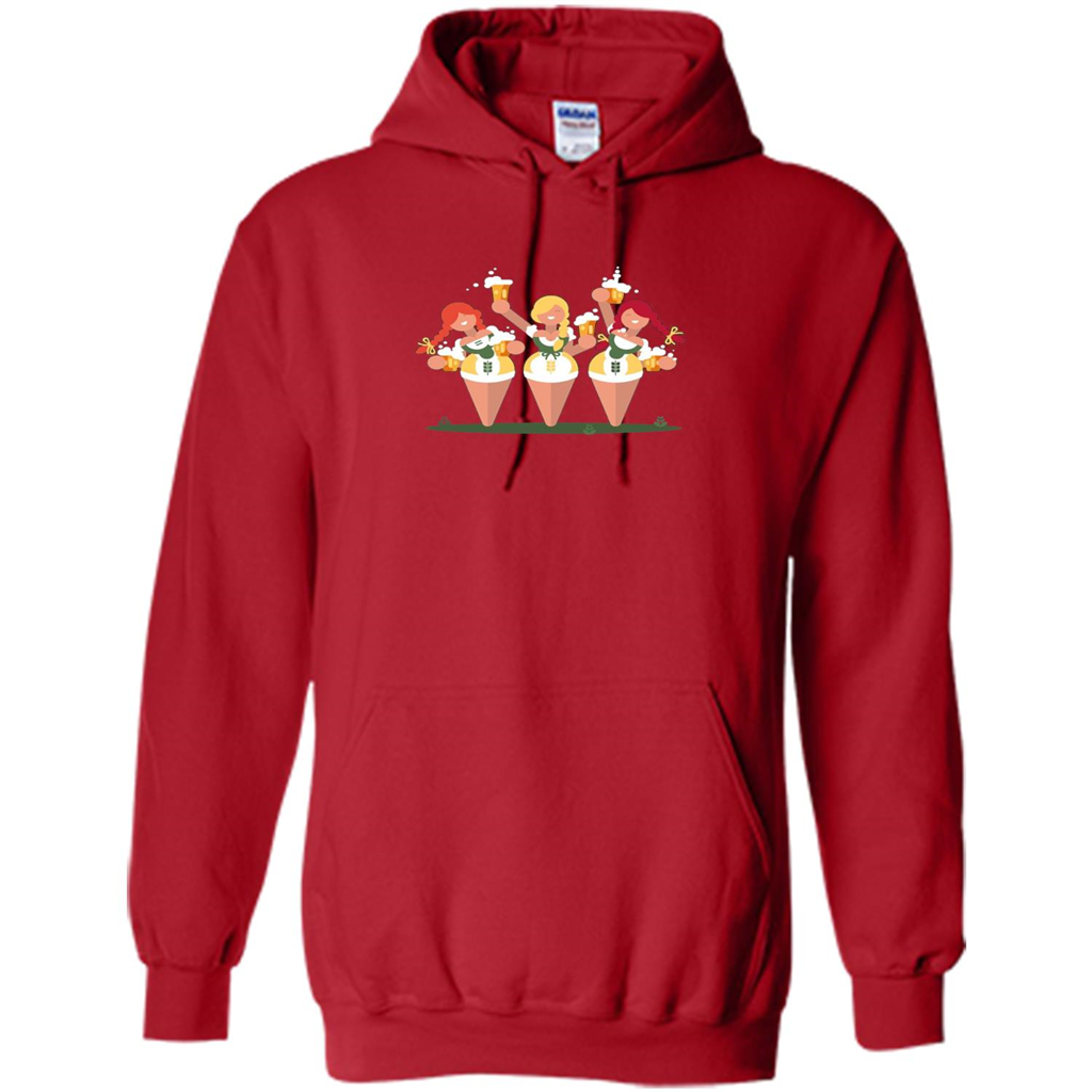 Girls with Steins Beers Oktoberfest T-shirt Red