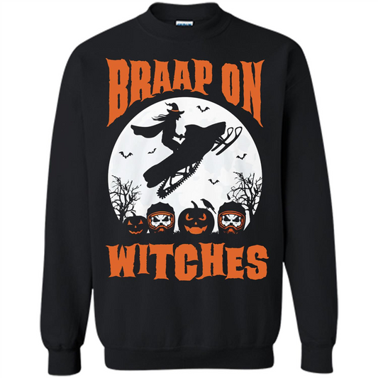 Halloween T-shirt Braap On Witches T-shirt Black
