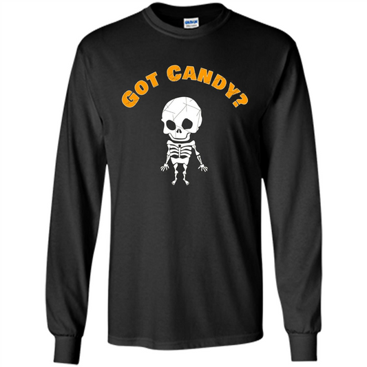 Cute Skeleton Asking For Candy Halloween T-shirt Black