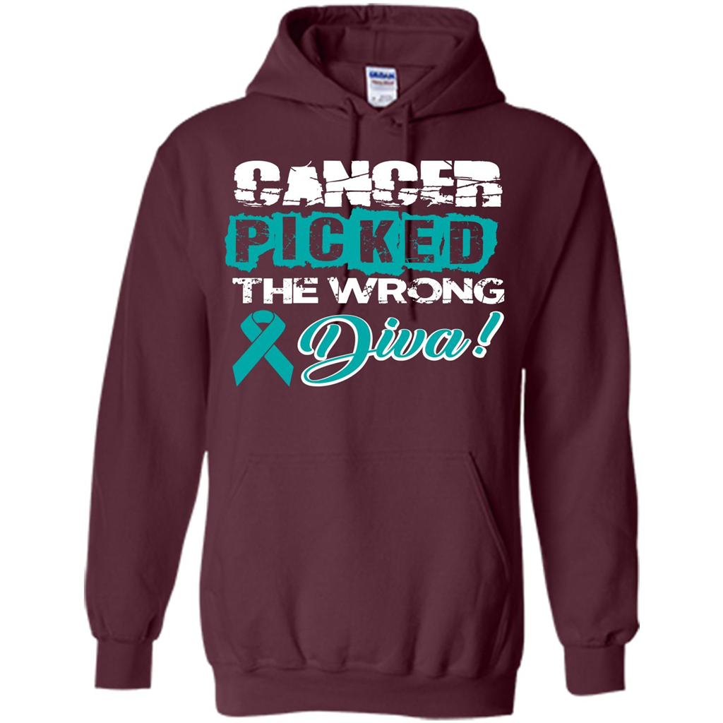 Cancer Awareness T-shirt Cancer Picked The Wrong Diva T-shirt Maroon