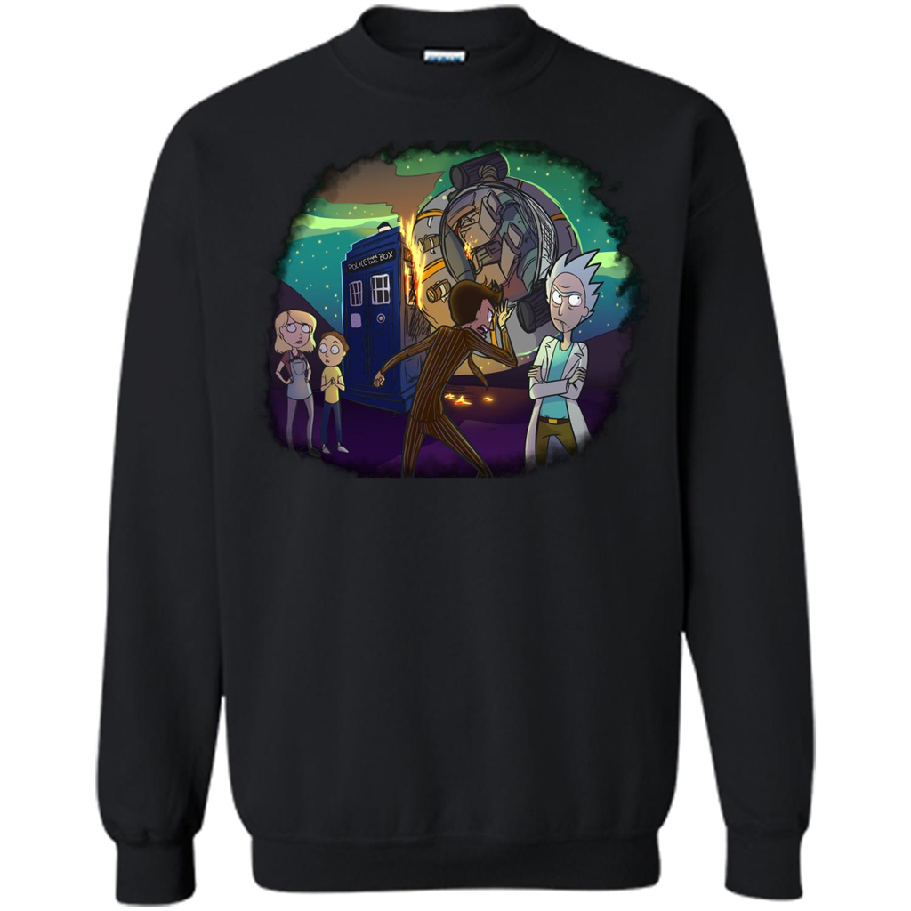 Doctorwho Vs Rick And Morty T-shirt Black
