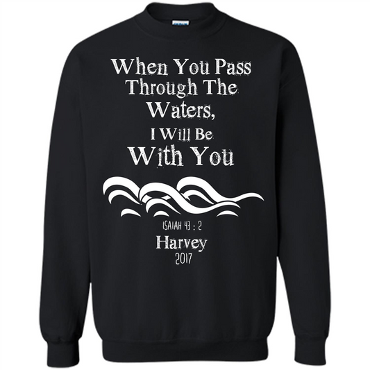 Christian T-shirt When You Pass Through The Waters I Will Be With You Isaiah Orange