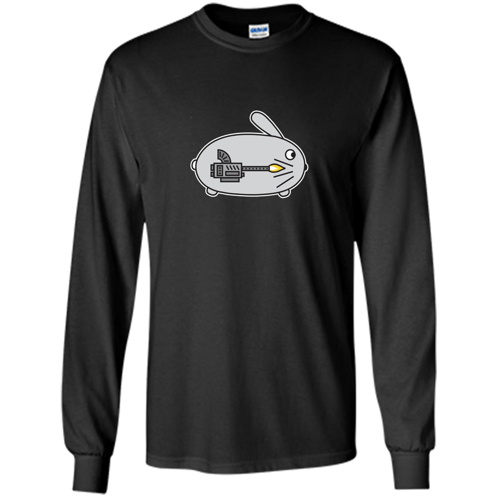 Bunny vs Dinosaur T-shirt Black