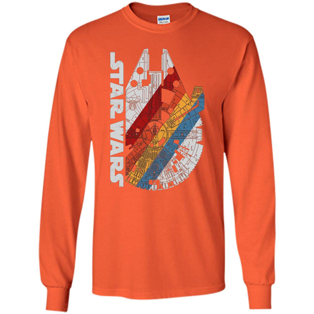 Movie T-shirt The Millennium Falcon Wears Retro Stripes T-shirt Orange