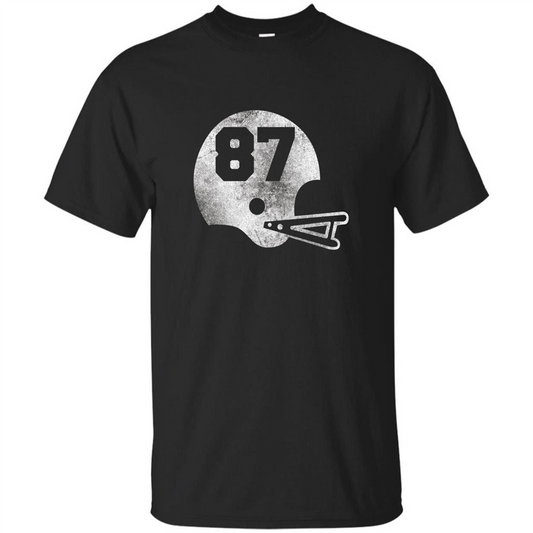 Football Number 87 T-Shirt Player Number Black