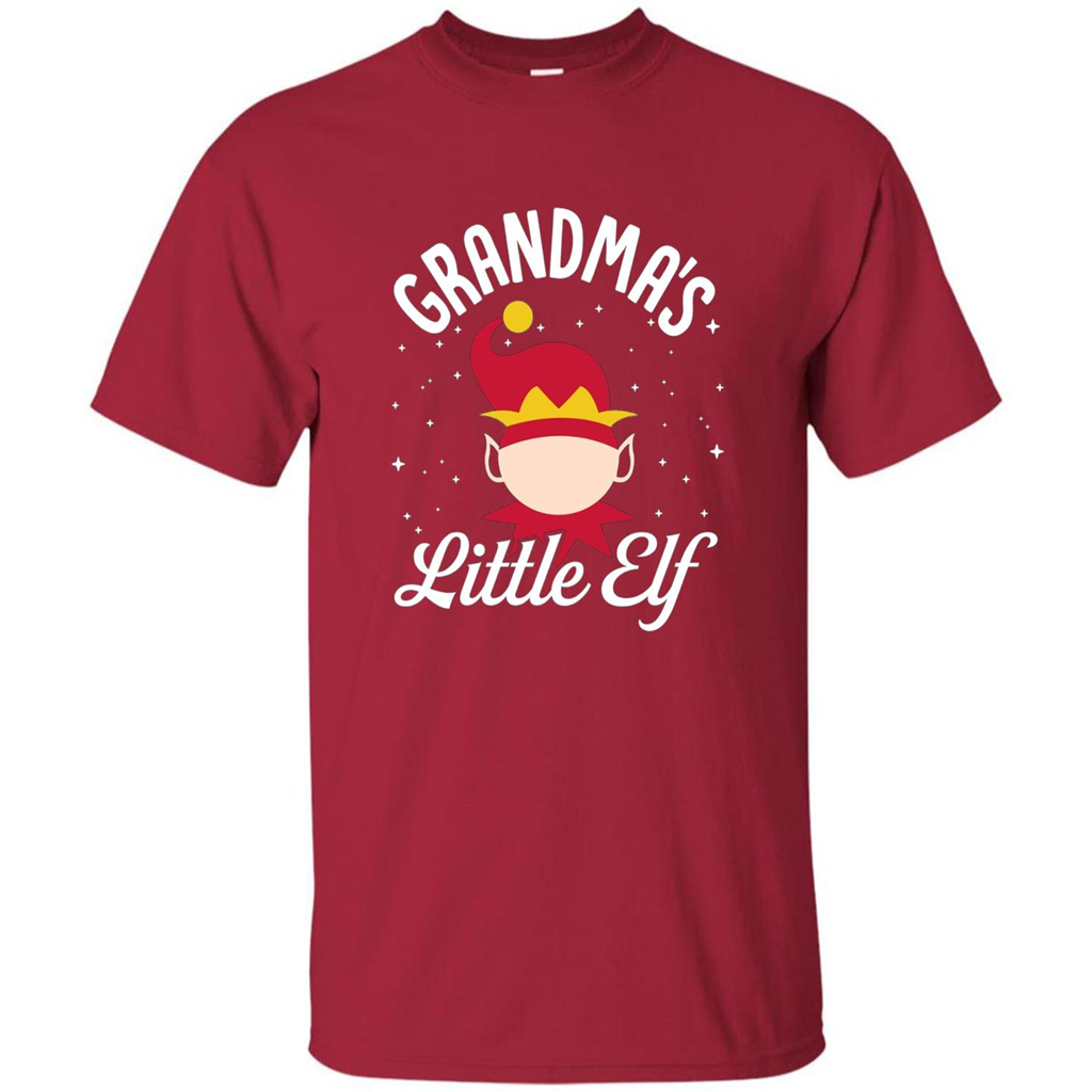 Grandma's Little Elf Christmas T-Shirt Cardinal