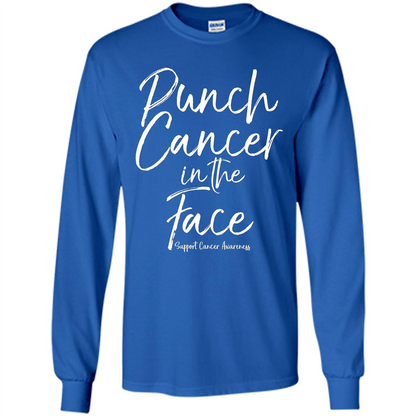 Punch Cancer in the Face Support Cancer Awareness T-shirt Royal