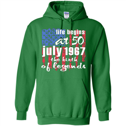 Life Begins At 50 T-shirt July 1967 The Birth Of Legends T-shirt Irish Green