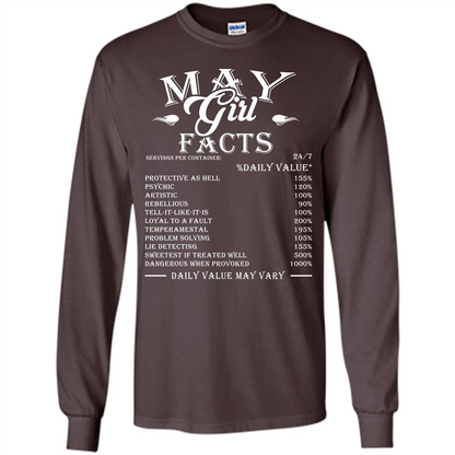 May Girl Facts T-shirt Dark Chocolate