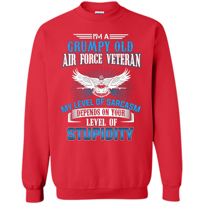 I'm A Grumpy Old Air Force Veteran T-shirt Red