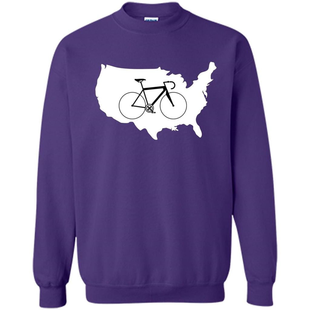 Bicycle America T-shirt USA States Road Bike Purple