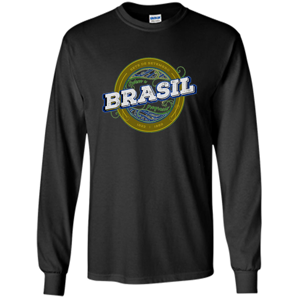 BRAZIL Brasil Independence Day Badge T-shirt Black