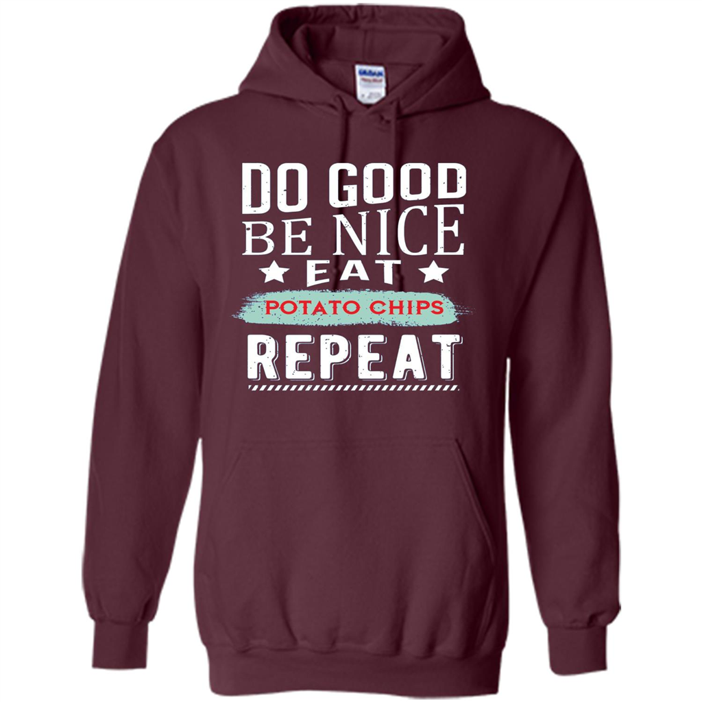 Do Good Be Nice Potato Chips Repeat T-Shirt Maroon