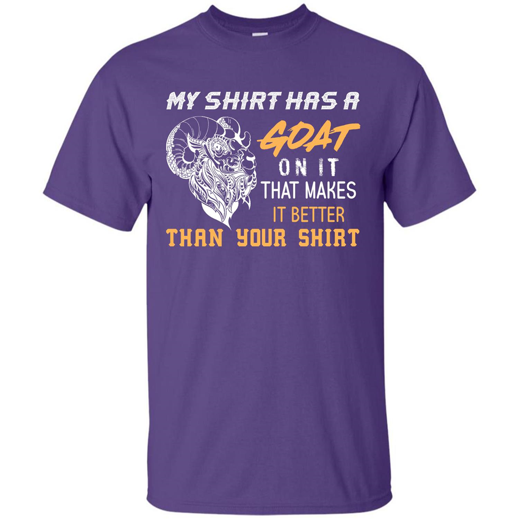 Funny Goat Lover T-shirt My Shirt Has A Goat On It T-shirt Purple