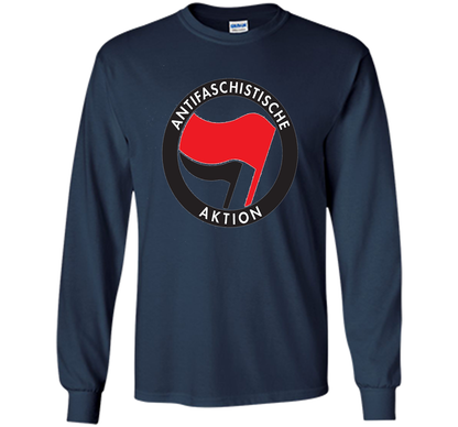 Antifa Logo Antifa Flag Anti Fascist T-shirt Navy