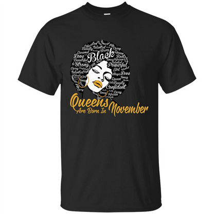 Queen Are Born In November T-shirt Black