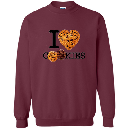 I Love (Heart) Cookies T-shirt Maroon