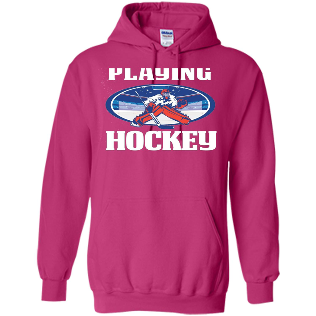 Funny Hockey T-shirt Playing Hockey Heliconia