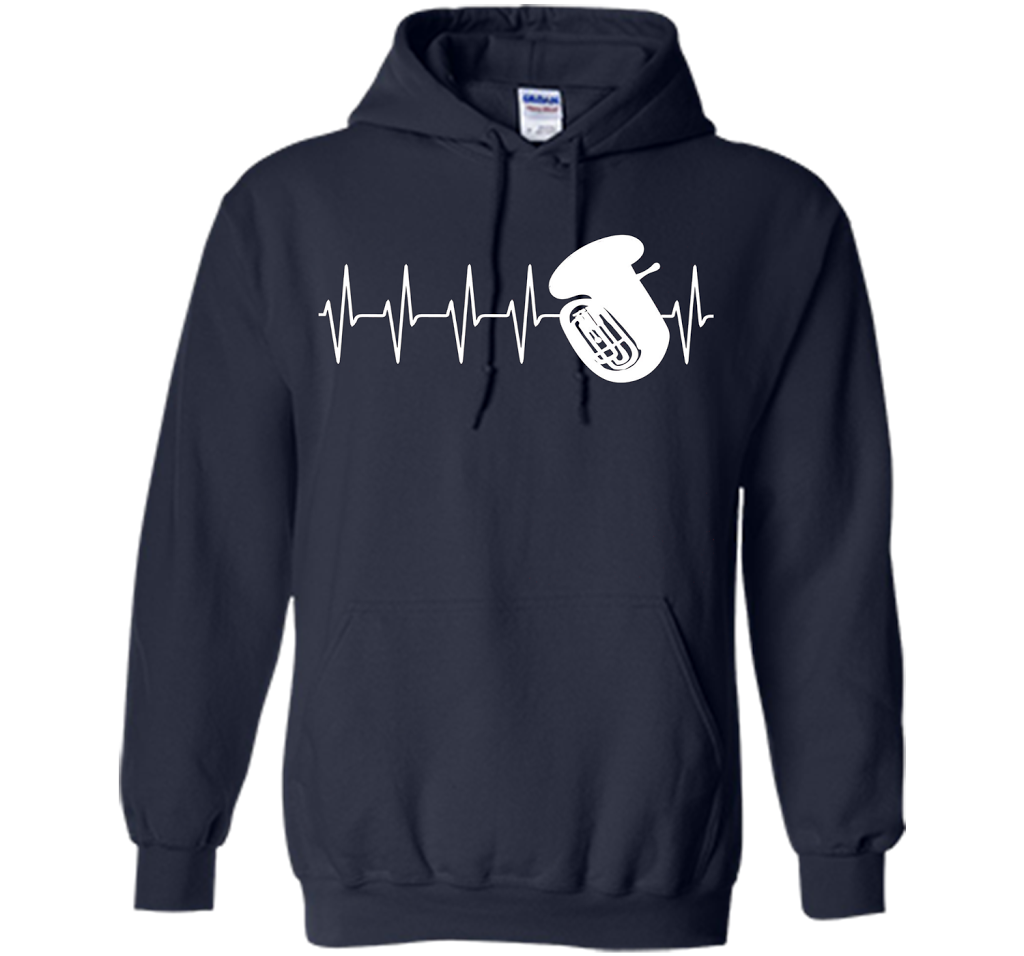 Sousaphone T-shirt Heartbeat Tube Sousaphone Navy