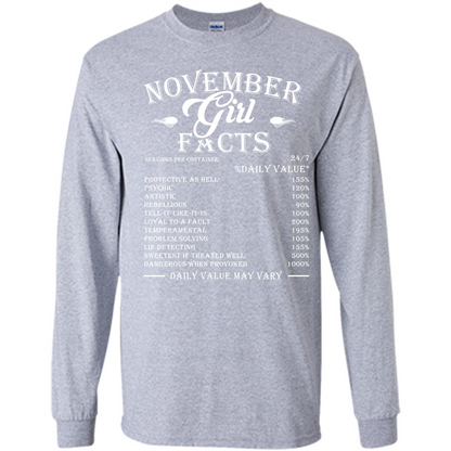 November Girl Facts T-shirt Sport Grey