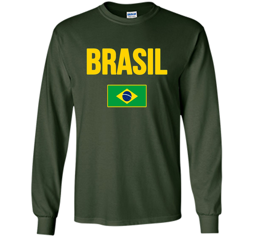 BRASIL T-shirt Brazilian National Country Flag Tee Camiseta cool shirt Forest Green