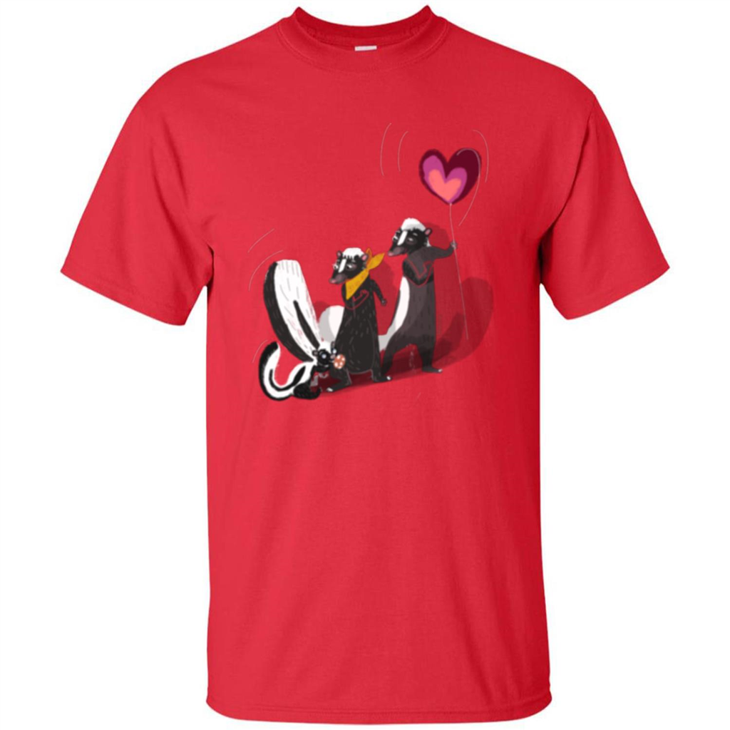 Happy Skunk Famiily T-shirt Red