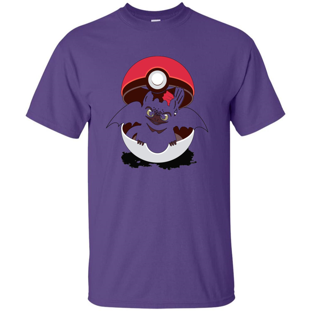Cartoon T-shirt How To Catch Your Dragon Purple
