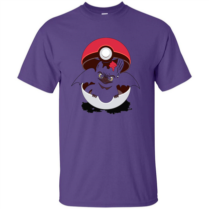 Cartoon T-shirt How To Catch Your Dragon Purple