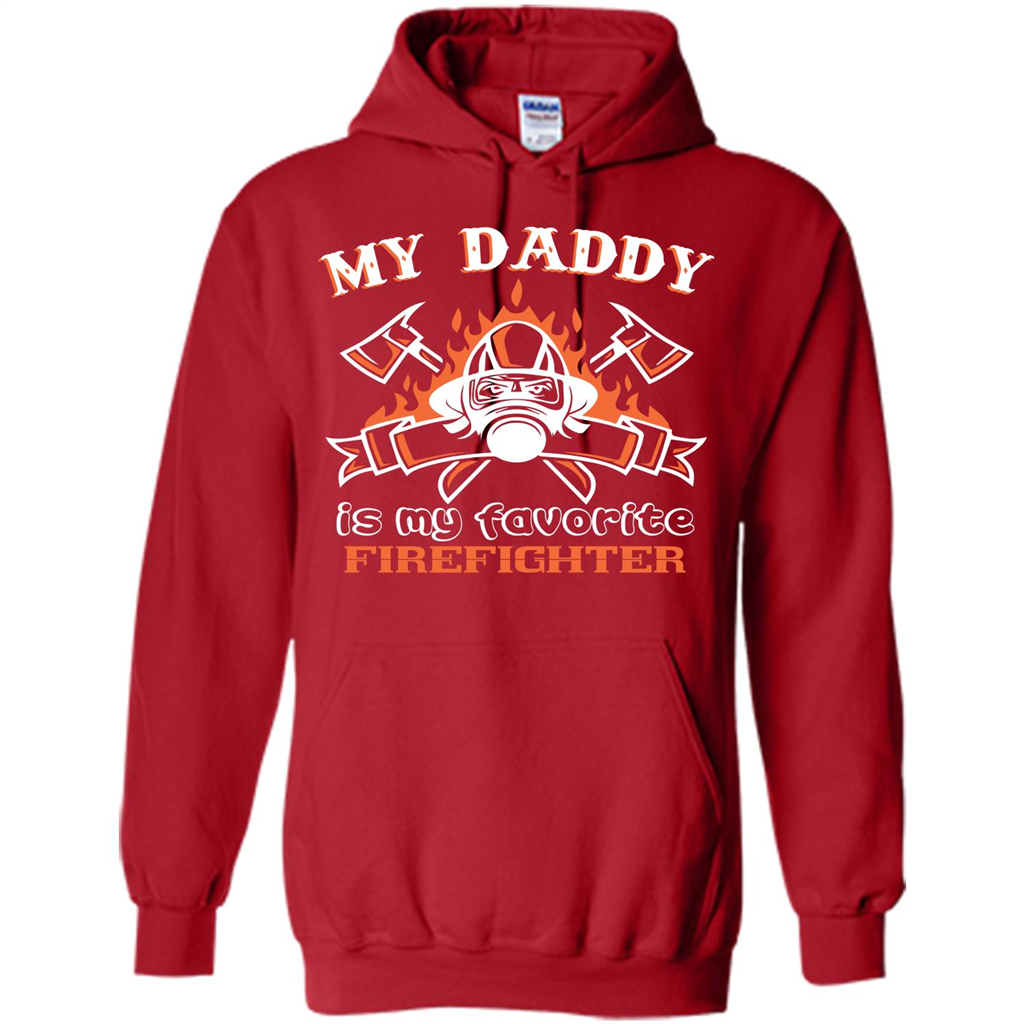 Firefighter daddy T-shirt My Daddy Is My Favorite Firefighter Red