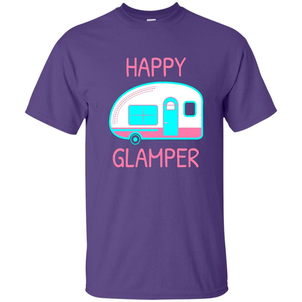Happy Glamper - Glamping Camping Gift Idea T-Shirt Purple