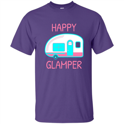 Happy Glamper - Glamping Camping Gift Idea T-Shirt Purple