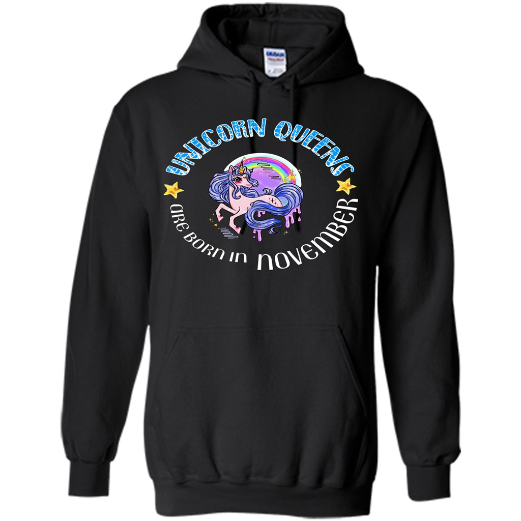 November Unicorn T-shirt Unicorn Queens Are Born November Black