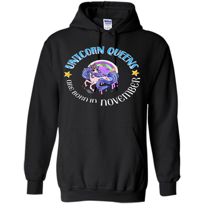 November Unicorn T-shirt Unicorn Queens Are Born November Black