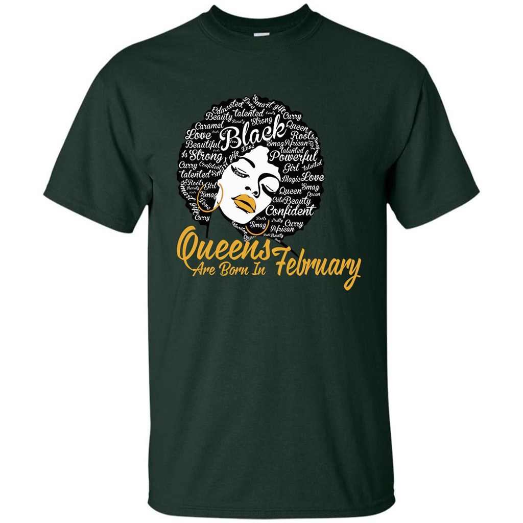 Queen Are Born In February T-shirt Forest Green