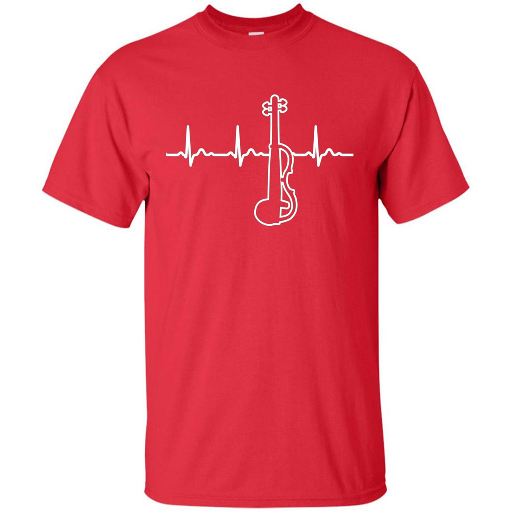 Electric Violin Heartbeat T-Shirt Special Instrument T-shirt Red