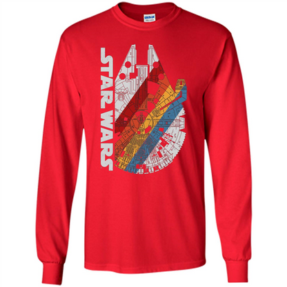 Movie T-shirt The Millennium Falcon Wears Retro Stripes T-shirt Red