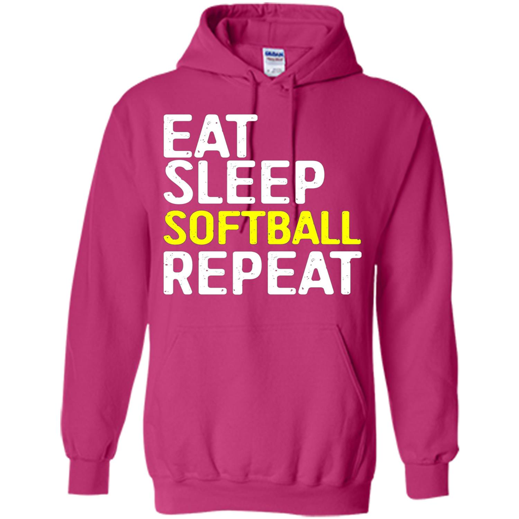 Softball T-shirt Eat Sleep Softball Repeat T-shirt Heliconia