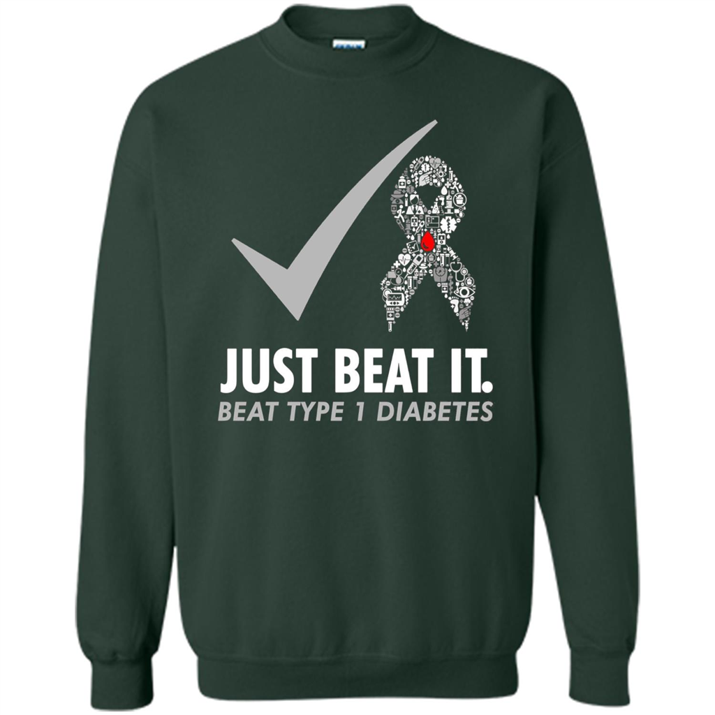 Just Beat It T-shirt Beat Type 1 Diabetes Forest Green