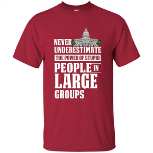 Never Underestimate Power Of Stupid People In Large Groups T-shirt