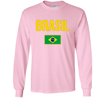 BRASIL T-shirt Brazilian National Country Flag Tee Camiseta cool shirt Light Pink