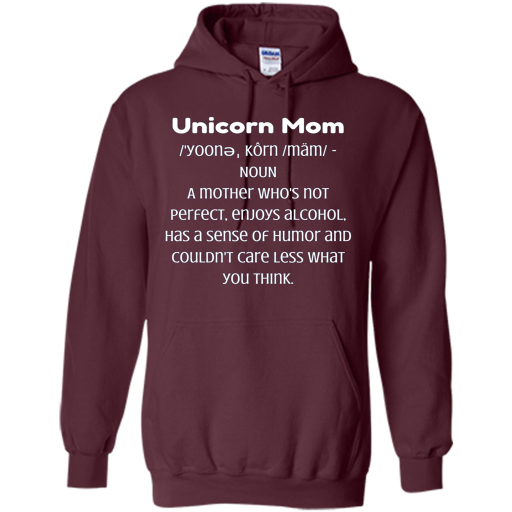 Fun Mom T-shirt - Unicorn Mom Definition Maroon