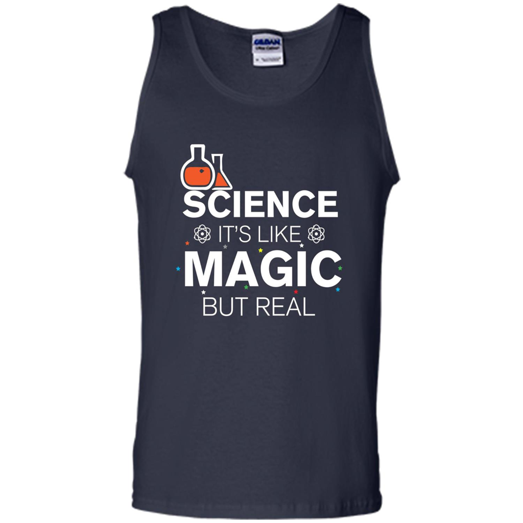 Science It's Like Magic But Real T-shirt Cool Scientific T-Shirt Navy