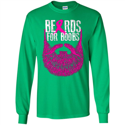 Beards For Boobs T-shirt Cancer Awareness T-shirt Irish Green